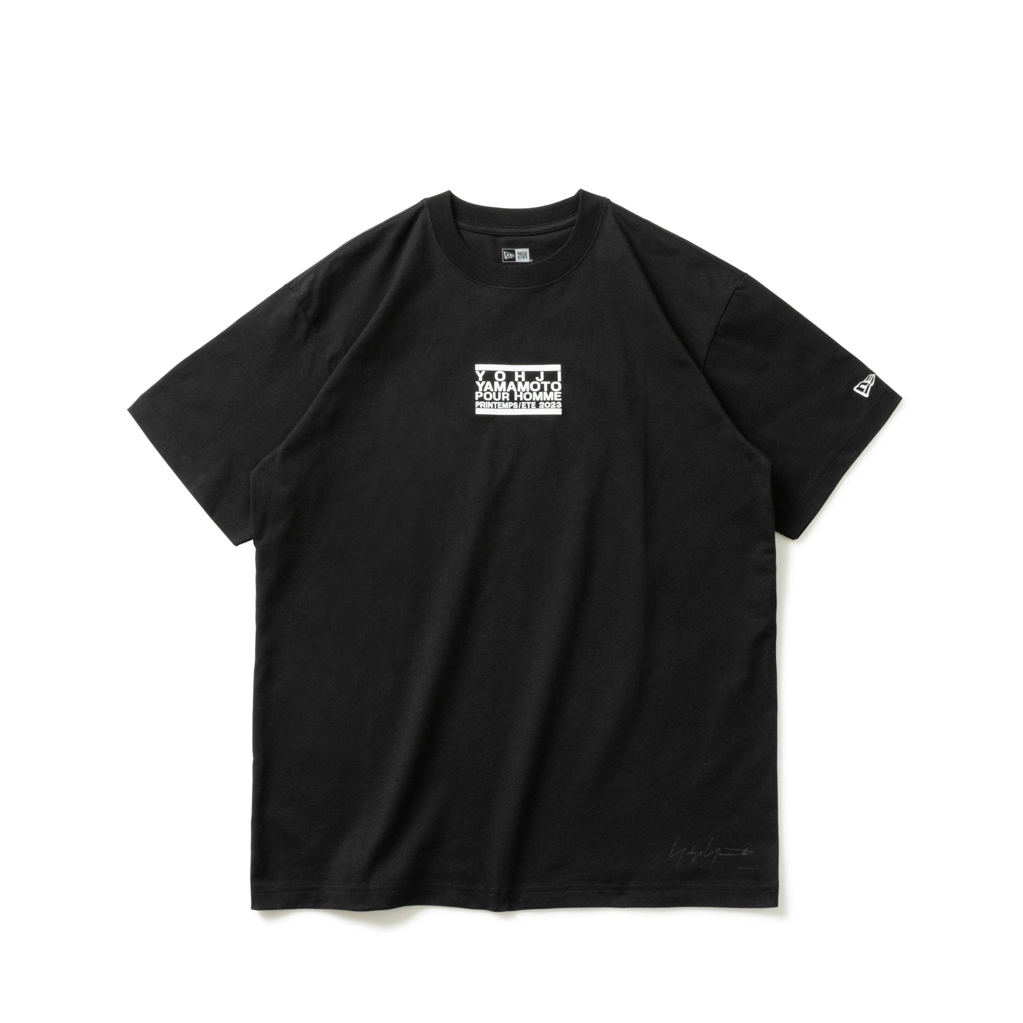 半袖 コットン Tシャツ Yohji Yamamoto SS23 ボックスロゴ ブラック レギュラーフィット