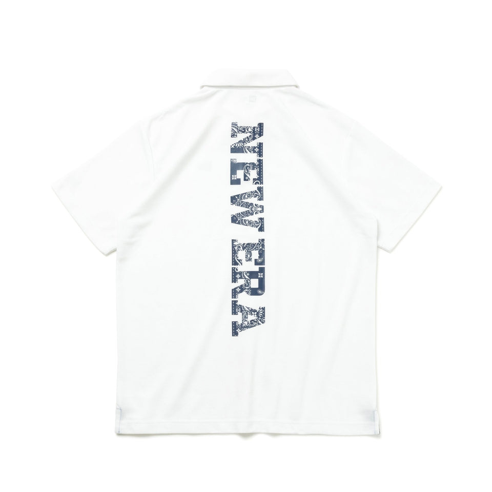 ゴルフ】半袖 鹿の子 ポロシャツ Vertical Bandana Logo ホワイト 