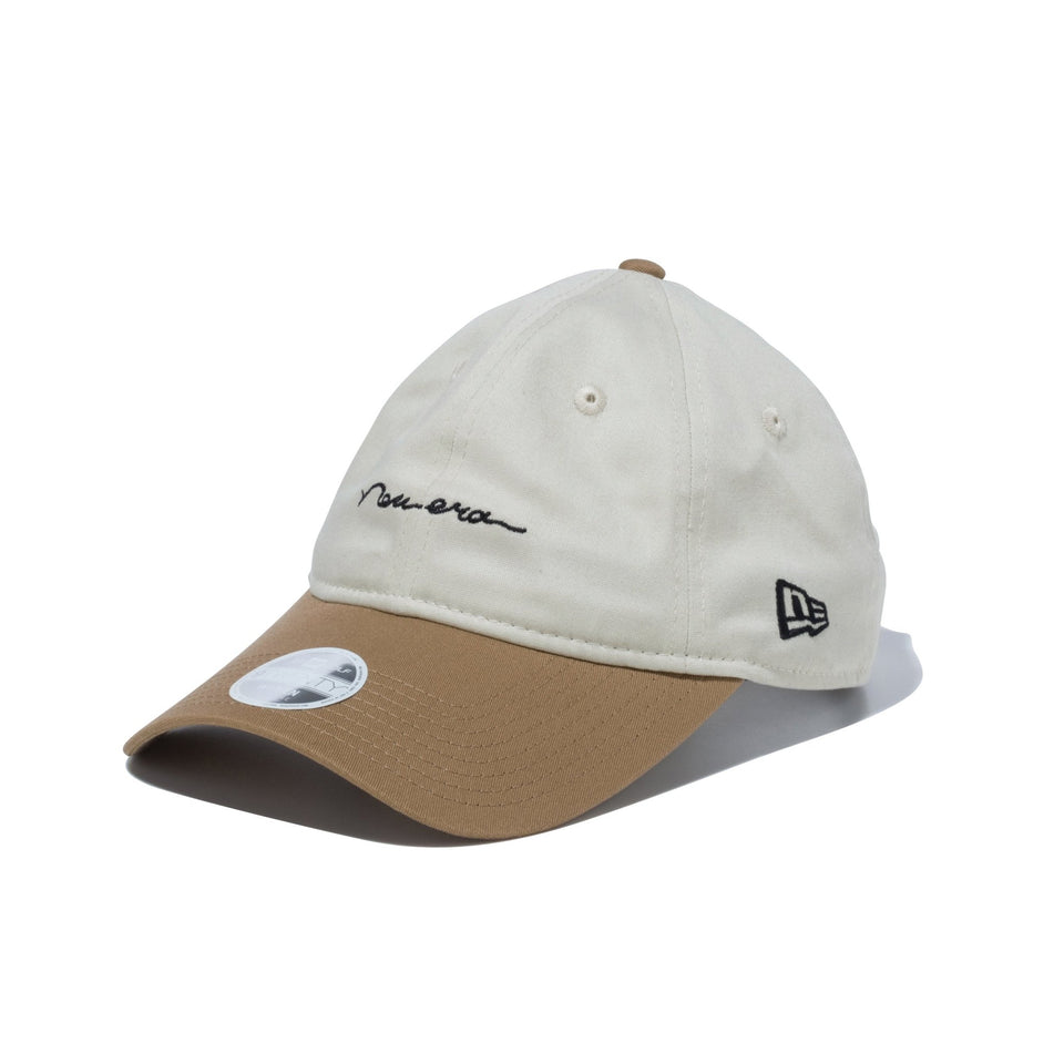 【ゴルフ】 Women's 9TWENTY ロングバイザー Stretch Cotton Washable Handwritten Logo ストーン ベージュバイザー - 14109125-OSFM | NEW ERA ニューエラ公式オンラインストア