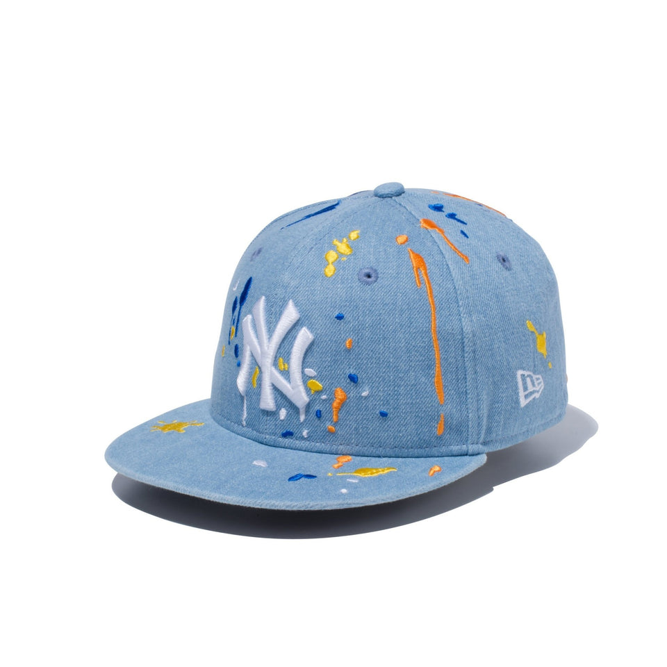 Youth 9FIFTY スプラッシュエンブロイダリー ニューヨーク・ヤンキース ウォッシュドデニム - 12325529-OSFA | NEW ERA ニューエラ公式オンラインストア