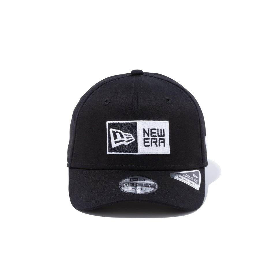 Youth 9FIFTY ストレッチスナップ ボックスロゴ ブラック × ホワイト - 13695931-YTH | NEW ERA ニューエラ公式オンラインストア