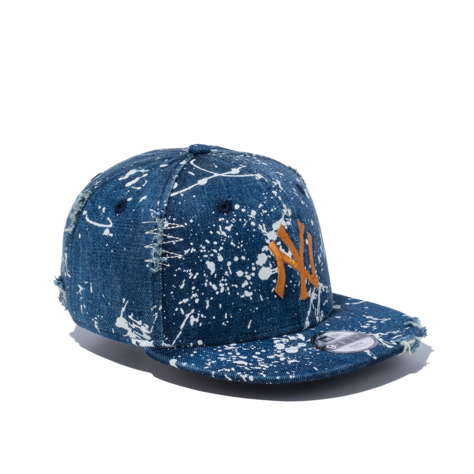 Youth 9FIFTY Damaged Denim ダメージドデニム ニューヨーク・ヤンキース スプラッシュペイント - 13327494-YTH | NEW ERA ニューエラ公式オンラインストア