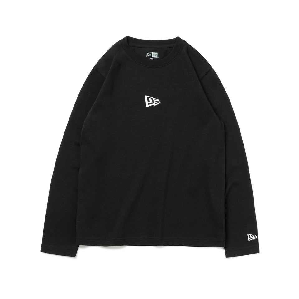 Youth 長袖 コットン Tシャツ Flag Logo Mini ブラック レギュラー